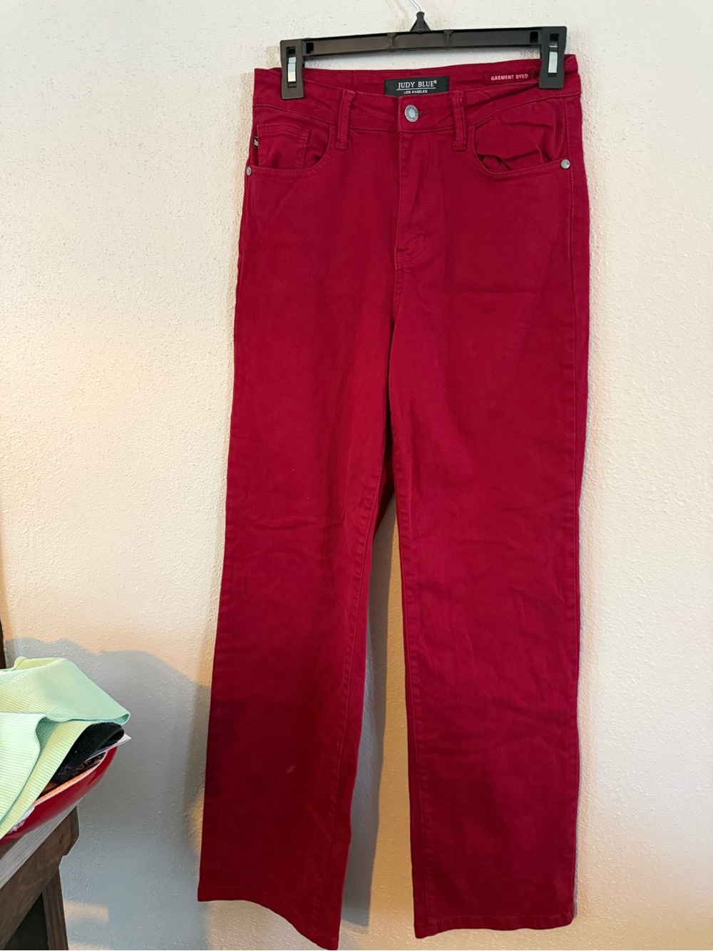 Judy Blue (3/26) Red High-Rise Straight Leg Jeans
